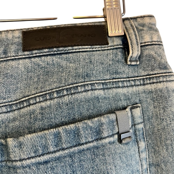 Luisa Cerano cropped wide leg high waist denim jeans size 10 excellent condition - Picture 10 of 14